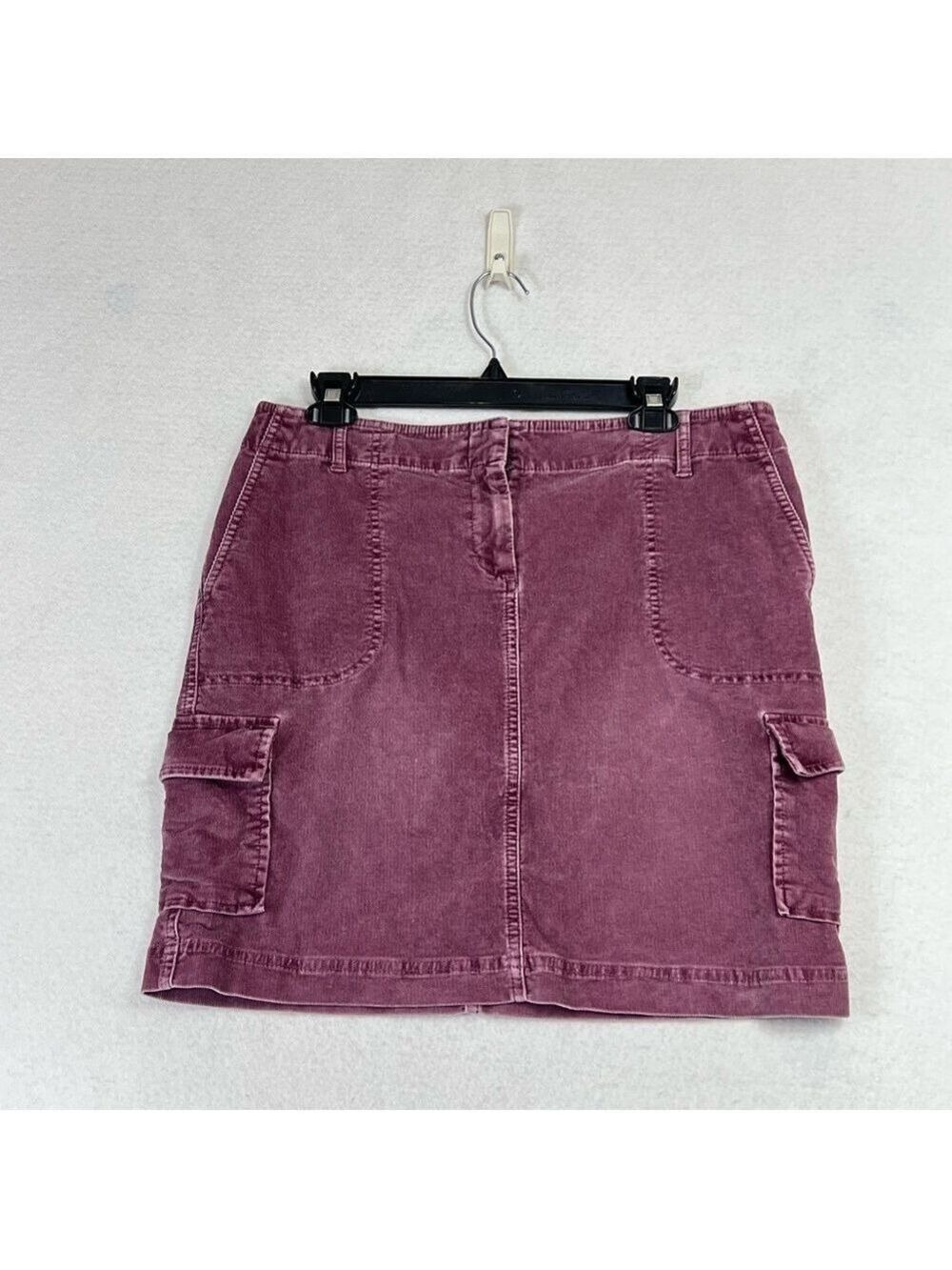 J. Jill Corduroy Skirt Womens 10 Burgundy Short Pockets Preppy Academia School